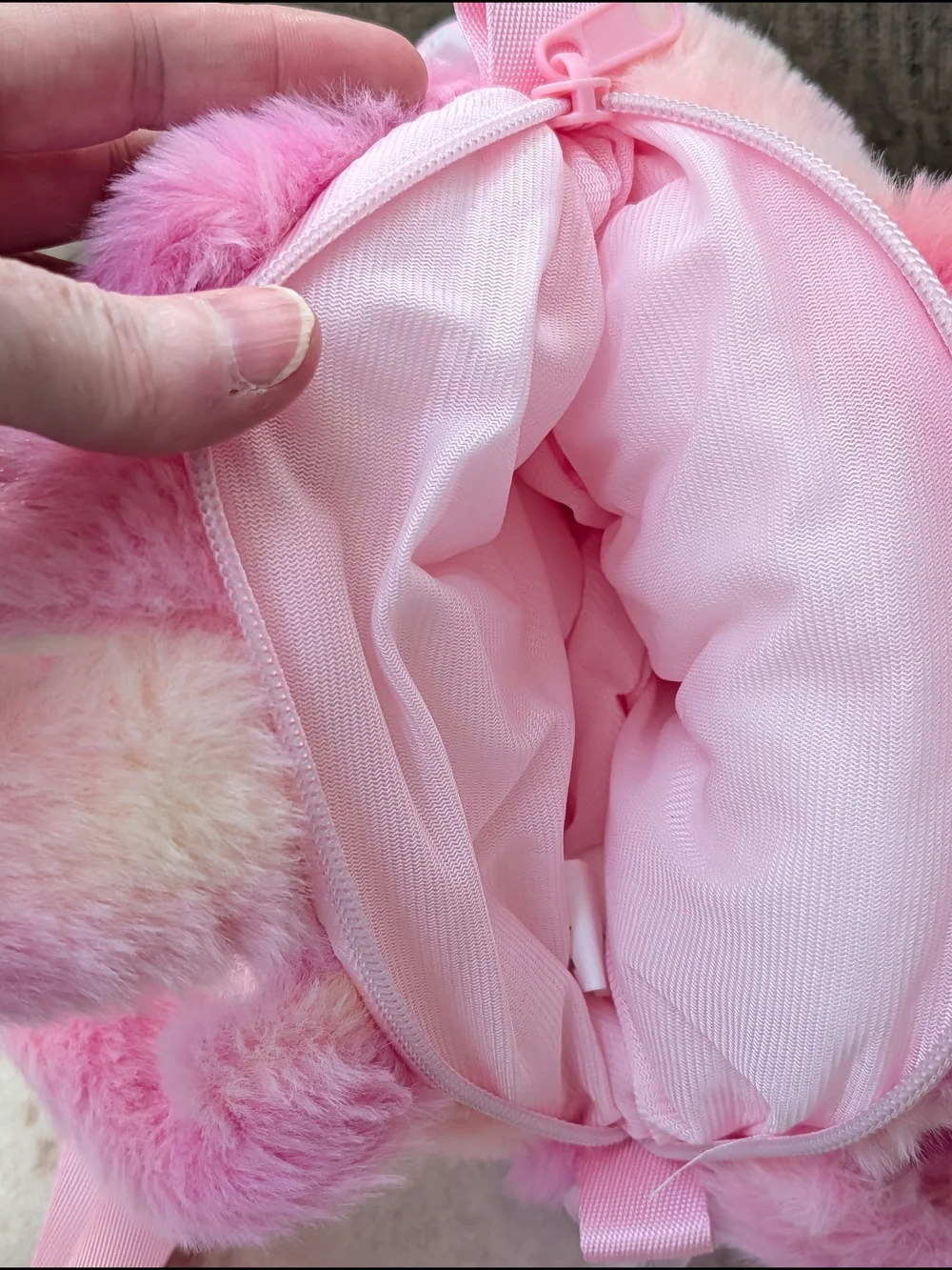 Danbar Pink Bunny Plush Crossbody Bag New